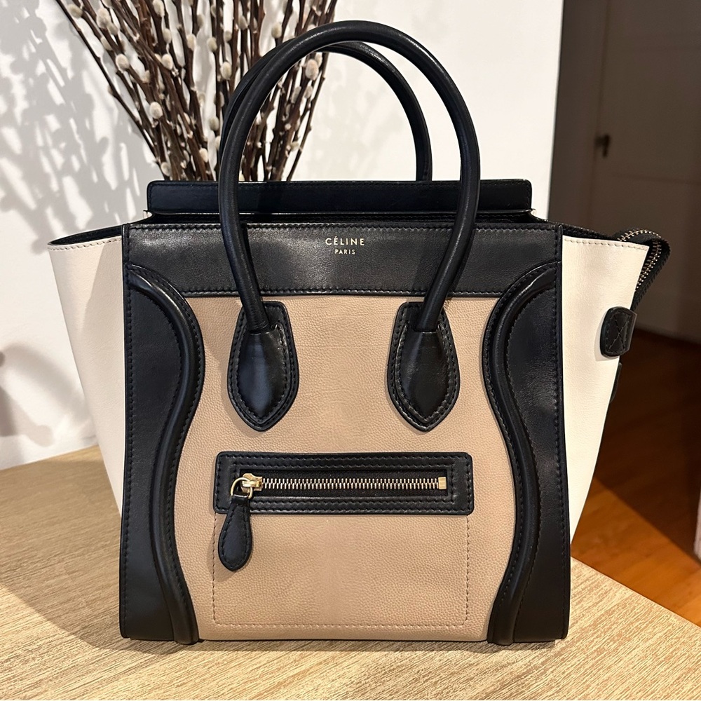 Celine Black and Tan Handbag